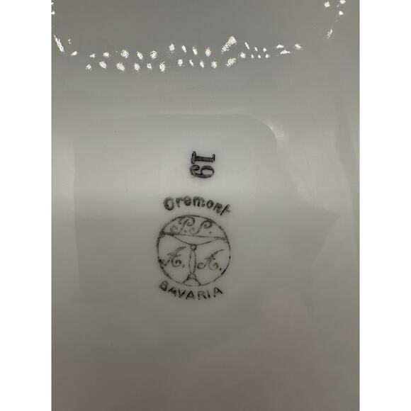 Oremont Bavaria Hand Painted Pink Floral Plate 9 1/2" Lusterware Porcelain MCM - Picture 7 of 7